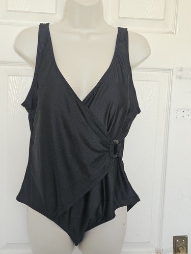 Peacocks black swimsuit - sz,