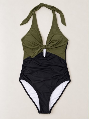 Women khaki black halter - khaki, &