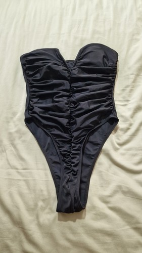 Black ruched front strapless - black,