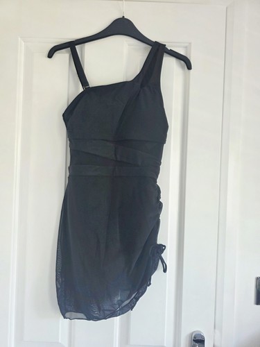 Black one shoulder swimsuit - shoulder,