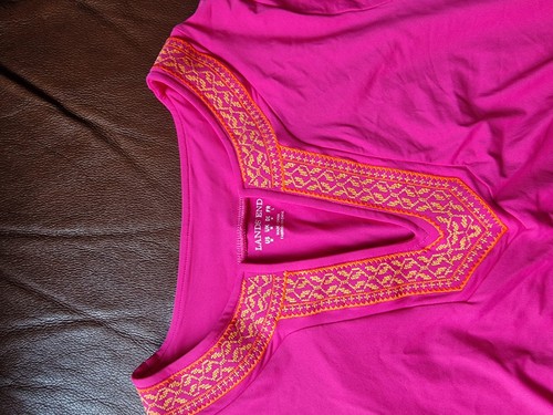 Lands end pink embroidered - lands',