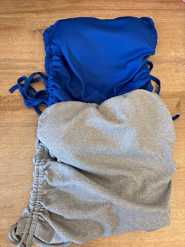 Women blue grey ribbed - &,