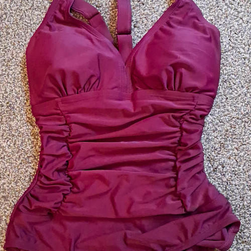 Womens purple ruched one - one, piece