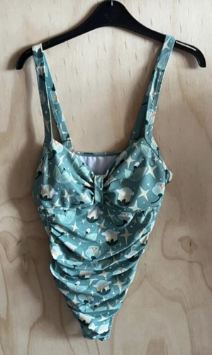 Teal star floral ruched - star, &
