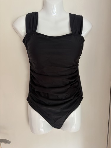 Black wide strap swimsuit - wide,