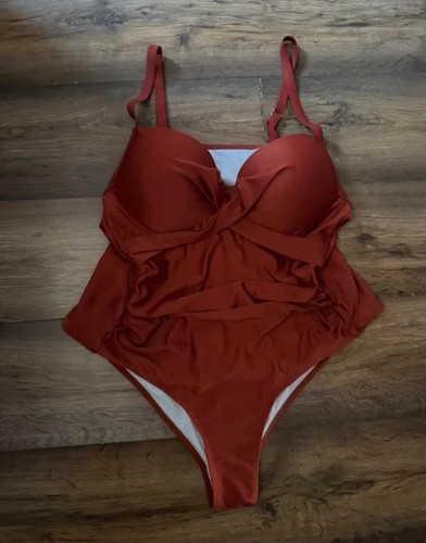 Rust orange 4xl - padded, ruched